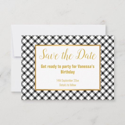 CARTONS RÉPONSE NOIR BLANC CLASSIQUE ÉCHÉANCIER SAVE THE DATE (Devant)
