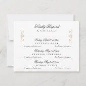 Cartons Réponse noir blanc classique or crête mariage multi-événem (Devant)