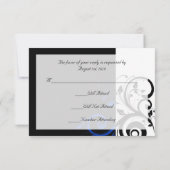 Cartons Réponse Noir/Blanc/Cobalt Bleu Gras Mariage (Dos)