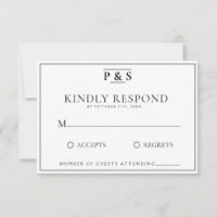 Noir & Blanc Elegant Monogram Chic Mariage