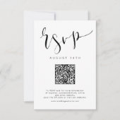 Cartons Réponse Noir Blanc moderne Simple Script mariage code QR (Devant)