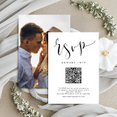 Cartons Réponse Noir Blanc moderne Simple Script mariage code QR