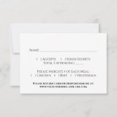 Cartons Réponse Noir & Blanc Simple Mariage élégant (Dos)
