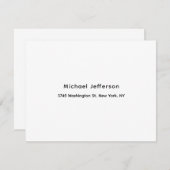 Cartons Réponse Noir Blanc Unique Classique Élégant Plain (Devant / Derrière)