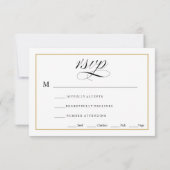 Cartons Réponse Noir et blanc avec Mariage en or massif (Dos)