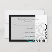 Cartons Réponse Noir et Blanc avec Tourbillon Inversé Sarcelle (Dos)