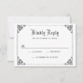 Cartons Réponse Noir et blanc Classique gothique (Devant)