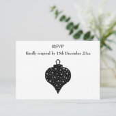 Cartons Réponse Noir et Blanc Design Bauble de Noël. (Debout devant)