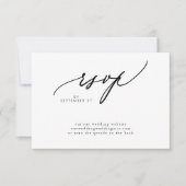 Cartons Réponse Noir et blanc moderne Mariage simple CODE QR (Devant)