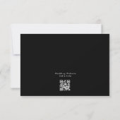 Cartons Réponse Noir et blanc moderne Simple QR Code Mariage (Dos)