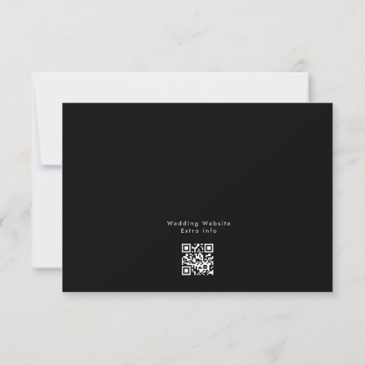 Cartons Réponse Noir et blanc moderne Simple QR Code Mariage (Dos)