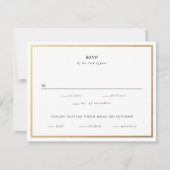Cartons Réponse Noir et blanc simple mariage élégant (Devant)
