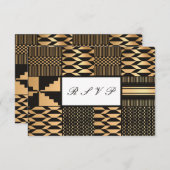 Cartons Réponse Noir - Gold Kente (Blanc) (Devant / Derrière)