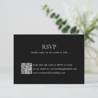 Noir moderne QR Code Mariage élégant