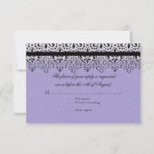 Cartons Réponse Noir n blanc dentelle look Bat mitzvah argenté RSV (Dos)