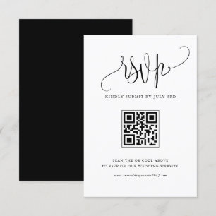 Cartons Réponse Noir Nous faisons Calligraphie moderne Mariage QR 