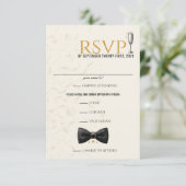 Cartons Réponse Noir & Or Nouvel An Mariage (Debout devant)