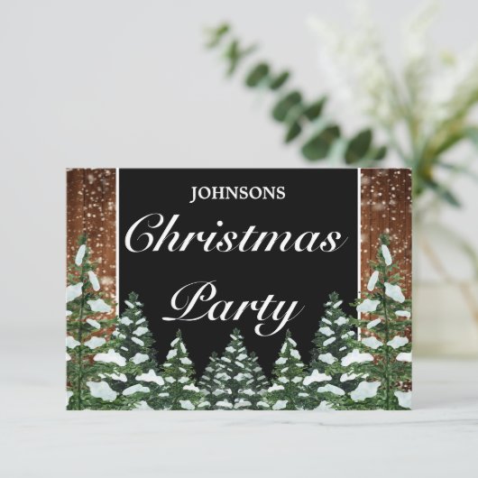 Cartons Réponse Noir Snowy Bois & Pin Forêt Noël (Debout devant)