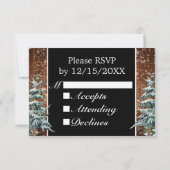 Cartons Réponse Noir Snowy Bois & Pin Forêt Noël (Dos)