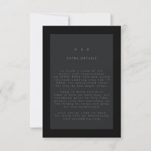 Cartons Réponse Noir sur Noir Moderne Minimaliste QR CODE Mariage