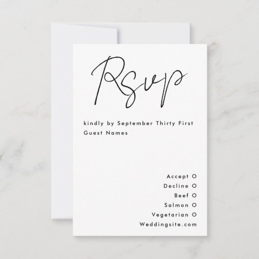Cartons Réponse Noms personnalisés simples et modernes Mariage noi (Devant)