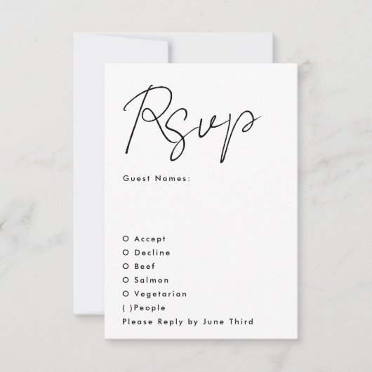 Cartons Réponse Noms personnalisés simples et modernes Mariage noi (Devant)