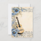 Cartons Réponse Notes de musique guitare Fleurs (Devant)
