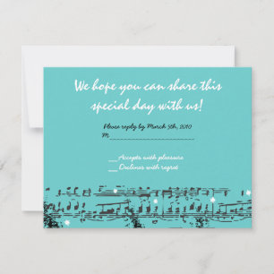 Cartons Réponse NOTES ET ÉTOILES MUSICALES Bar Bat mitzvah Invitat