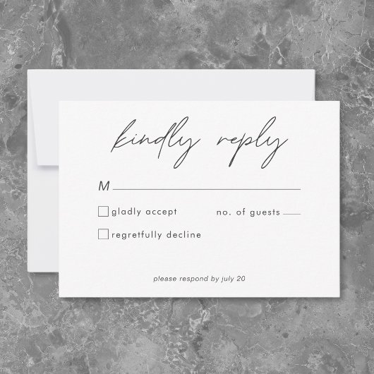 Cartons Réponse Nothing Fancy Just Love Minimalist Wedding 