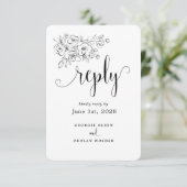 Cartons Réponse Nous faisons Calligraphie Mariage Options de repas (Debout devant)