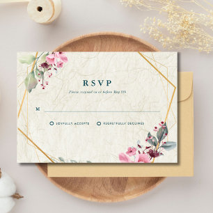 Cartons Réponse Nous faisons un Mariage botanique floral élégant