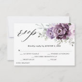 Cartons Réponse Nuances de pourpre Dusty fleurs Moody Floral Maria (Devant)