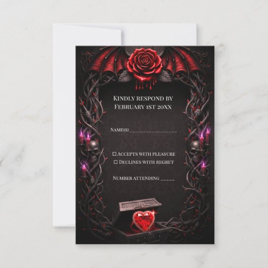 Cartons Réponse Nuit Éternelle Mariage Gothique Vampire Romance So (Devant)
