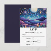 Cartons Réponse Nuit lunaire Big Moon Mariage paysage (Devant / Derrière)