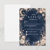 Cartons Réponse Nuits étoilées célestes Mariage éthéré (Devant / Derrière)