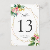 Cartons Réponse Numéro de tableau des Mariages géométriques florau (Devant)