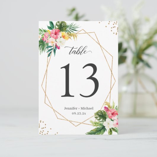 Cartons Réponse Numéro de tableau des Mariages géométriques florau (Debout devant)