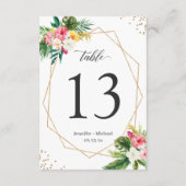 Cartons Réponse Numéro de tableau des Mariages géométriques florau (Dos)