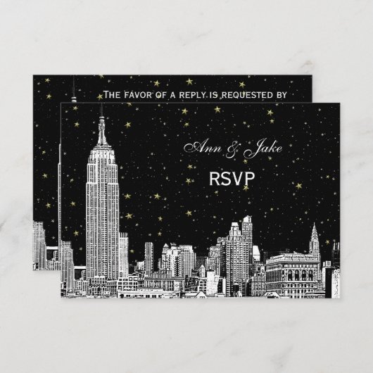 Cartons Réponse NYC Skyline 01 Etchd Starry do-it-yourself BG Colo (Devant / Derrière)