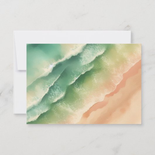 Cartons Réponse Ocean Beach Vert aquarelle Élégant soleil été (Dos)