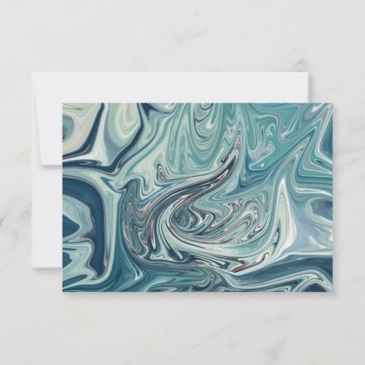 Cartons Réponse Ocean Blue Waves moderne Pastel Mariage Abstrait (Dos)