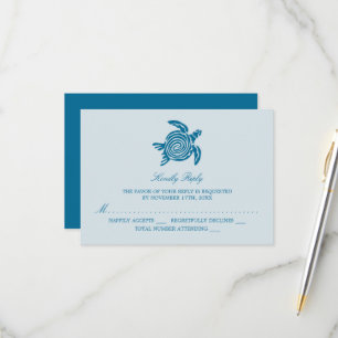 Cartons Réponse Ocean Sea Turtle, Sea Blue Beach Wedding