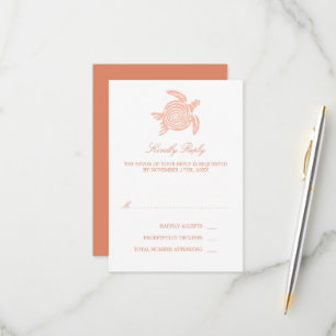Cartons Réponse Ocean Sea Turtle, Soft Coral Beach Wedding
