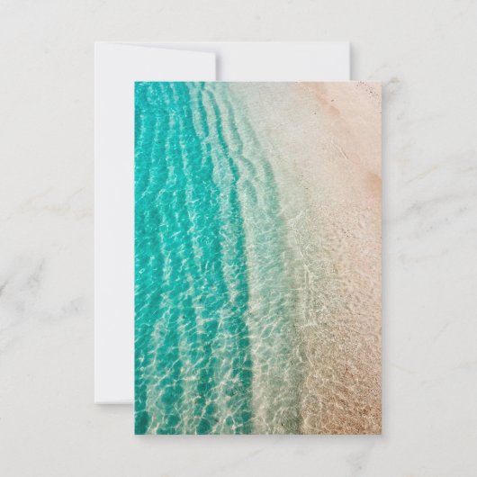 Cartons Réponse Ocean Summer Beach Destination Mariage Qr Code (Dos)