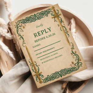 Cartons Réponse Œuvre d'art celtique émeraude