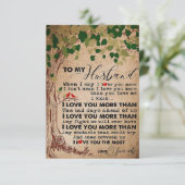 Cartons Réponse Œuvre d'art de femme à mon mari je t'aime plus (Debout devant)