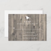 Cartons Réponse Oiseau blanc rustique sur Arrière - plan en bois R (Devant / Derrière)