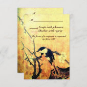 CARTONS RÉPONSE OISEAU DE PRINTEMPS, MONOGRAMME D'ARBRE DE FLEURS (Devant / Derrière)