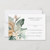 Cartons Réponse Oiseau tropical du Paradis Flora Mariage (Devant)