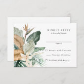 Cartons Réponse Oiseau tropical du Paradis Flora Mariage (Devant / Derrière)